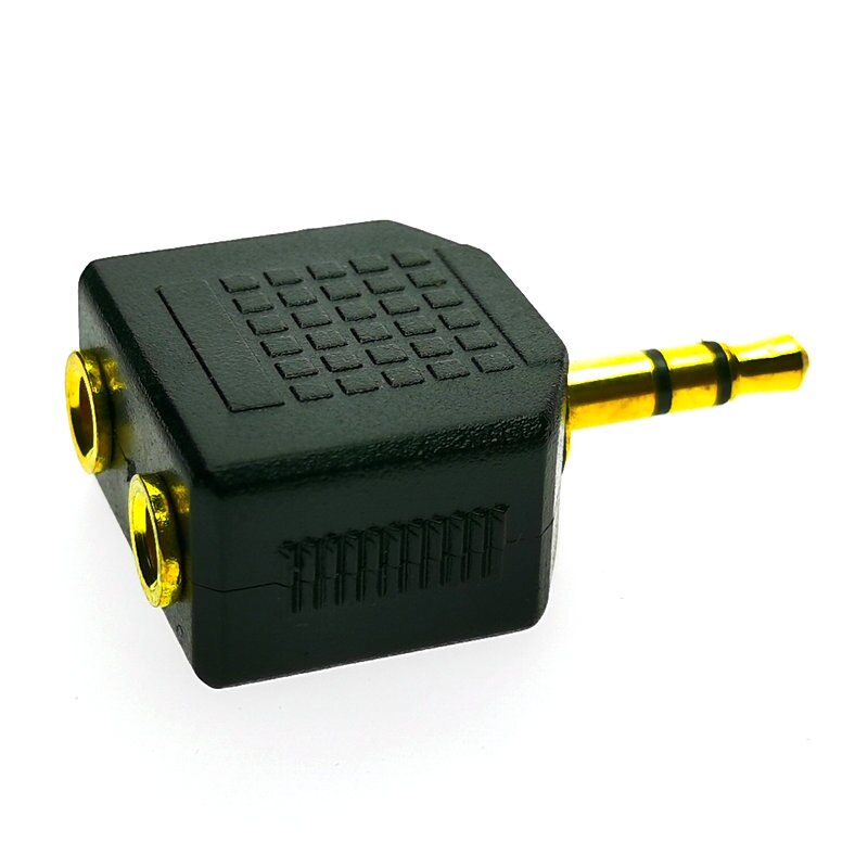 2PCS Gold plated 4Pole Male Audio Stereo Plug Jack Adapter Connector L Shape Right Angle Connector 3.5 jack Female to 3.5mm: 3.5mm to 2 3.5mm / 3Pole