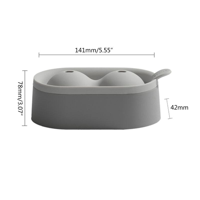 1.97 tums 2 stora sfäriska iskuber i silikon