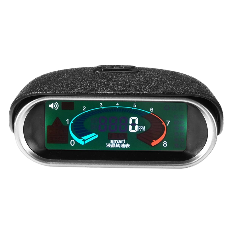 Car Universal 50-9999RPM Tachometer LCD Digital Display Engine Tachometer Boat Truck LCD Screen RPM Meter: Default Title