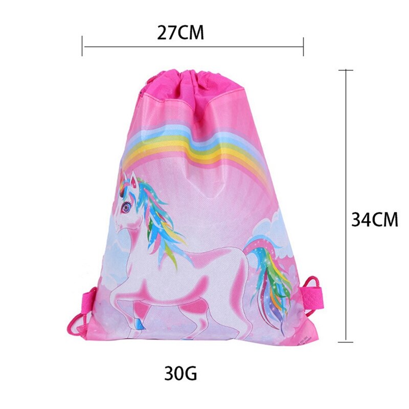 Unicorn Drawstring bag for Girls Travel Storage Package Cartoon School Backpacks Children Birthday Party Favors 34cm*27cm