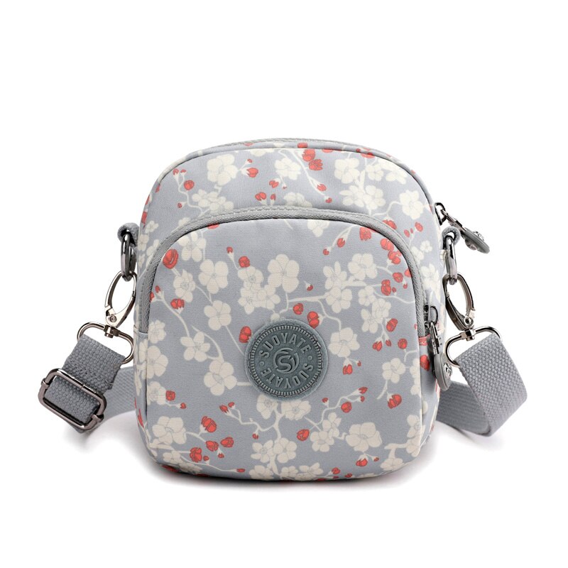 Riñonera de nailon para mujer, bolso de hombro estampado, Mini bolsos cruzados a la , paquete de pecho de de , paquete de cintura para teléfono,: Plum blossom dots