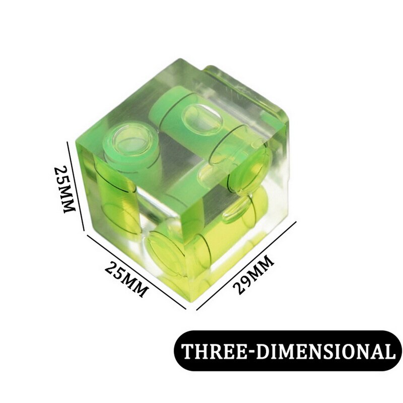 Junejour 1PC vert un/deux/trois dimensions bulle niveau à bulle pour appareil photo adaptateur de niveau pour appareils photo mesure Insturments outil: 3-29x25x25mm