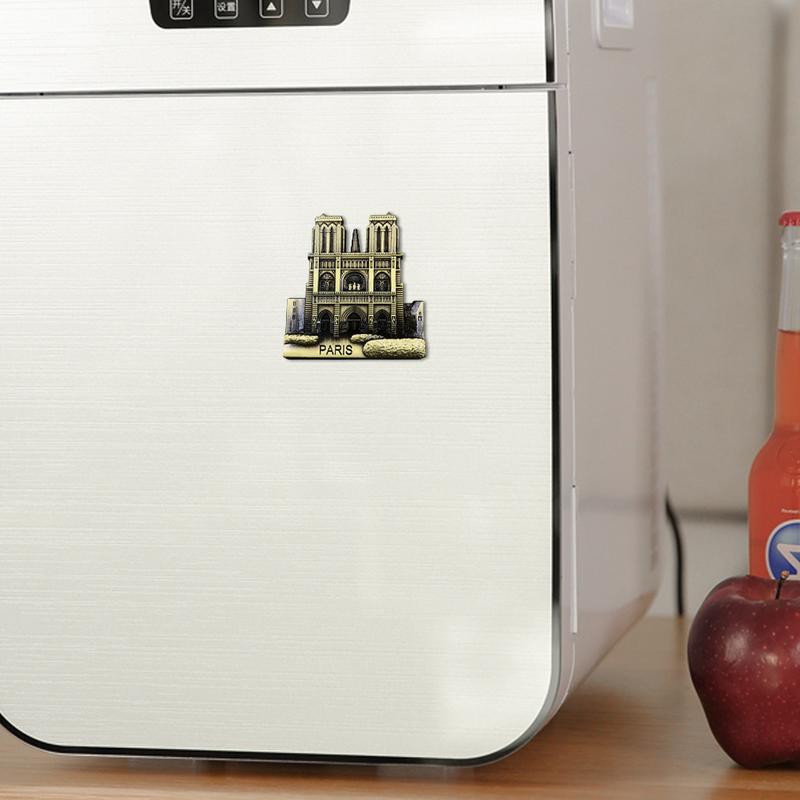 Metal3D Magnetic Refrigerator Sticker Notre Dame de Paris Pattern fridge magnet souvenir lembrancinha cactus decoracion warcraft