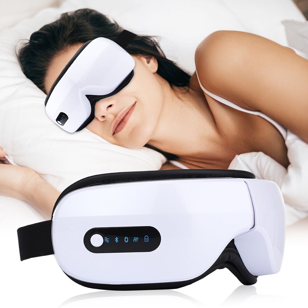 Rechargeable Eye Massager Air Pressure Eye Massage Compress Vibration Massage for Eye Glasses Foldable Music Eye Care Device