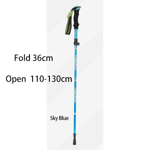 A Pair Fold Walking Stick For Outdoor Camping Trekking Telescopic Baton Nordic Walking Poles For A Hike Trekking Poles: SkyBlue 36cm