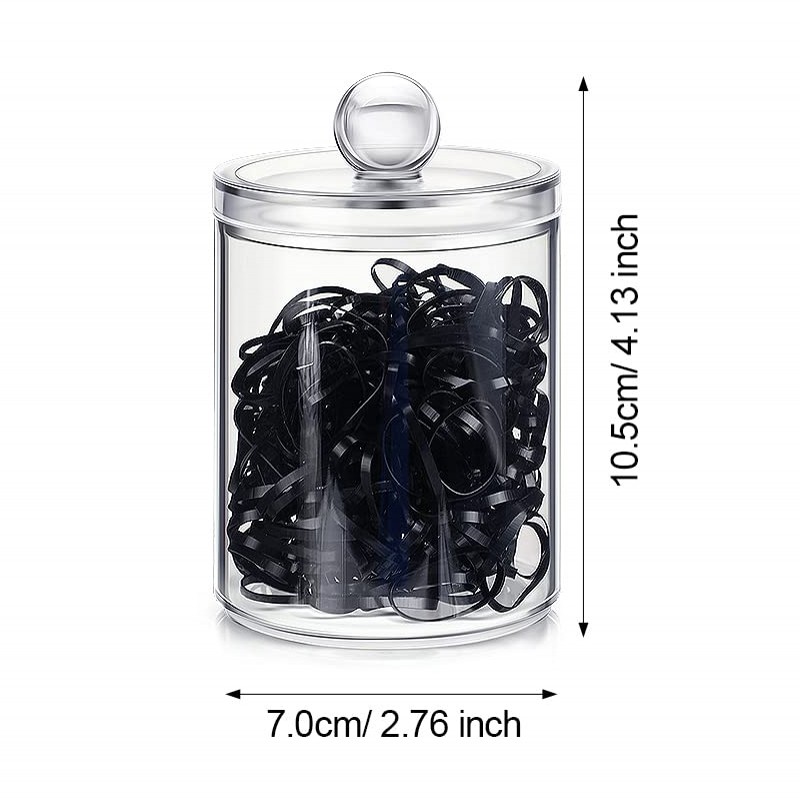 Qtip – distributeur de support transparent pour salle de bain, pot d'écouvillon/tampon/boule, conteneur, boîtes de rangement de cosmétiques pour vanité: Bronze