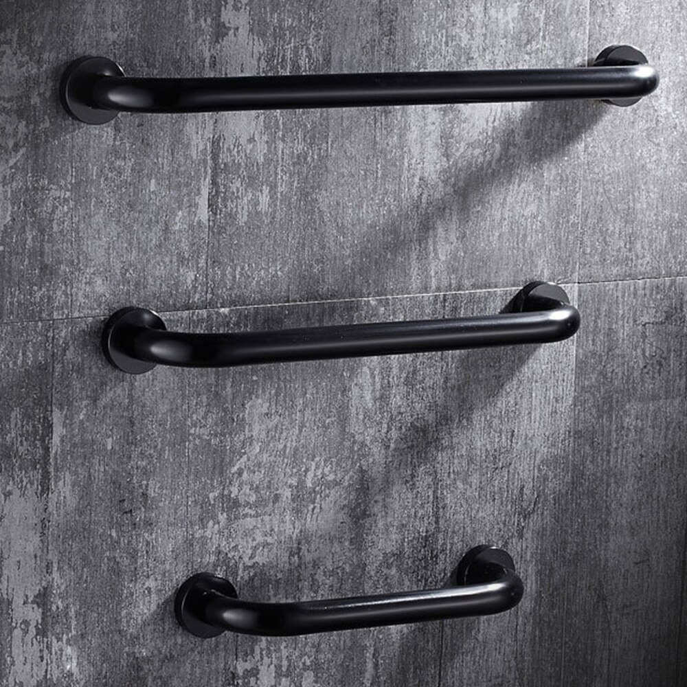 Bad Leuning Badkamer Armsteun Veiligheid Handvat Trap Grab Bar Antislip Douche Handgreep Voor Ouderen Kinderen-30Cm (Zwart)