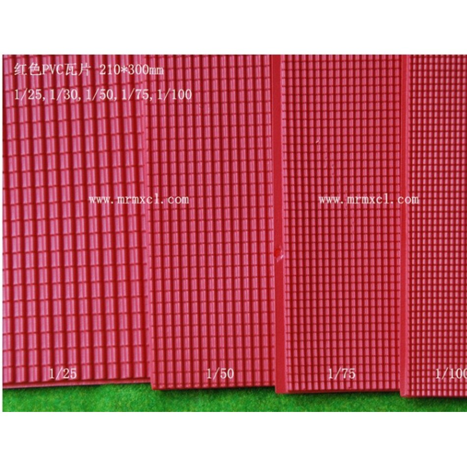 210x300mm architecture model matrials PVC tile roofs plastic scale 1/25-100 model pvc red sheet