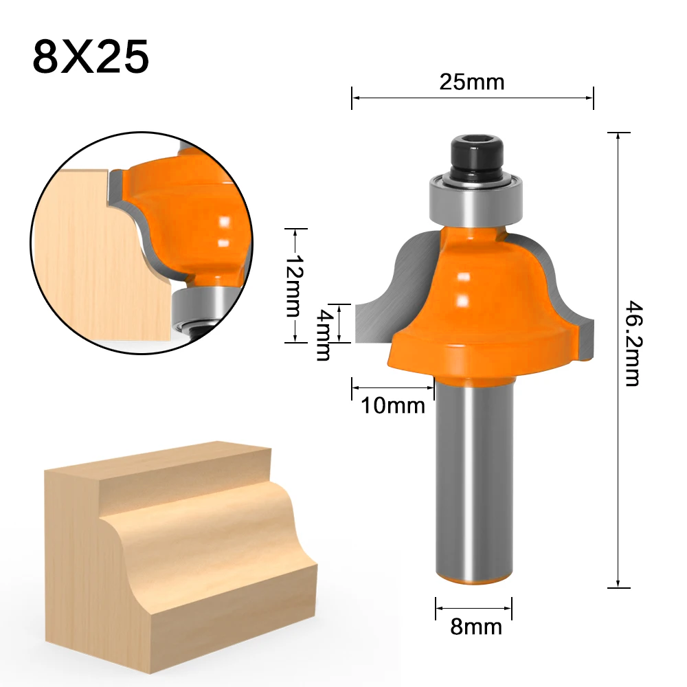 Roman Ogee Edging and Molding Router Bit - Medium -8" Shank CNC tools solid carbide: 35mm