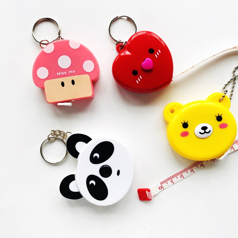 1.5 metriä /60 tuumaa pitkä söpö kawaii eläimet rulla automaattinen joustoviiva paperitavarat ompelu mitta viivain mittanauha kotitalous: 1pc satunnaista