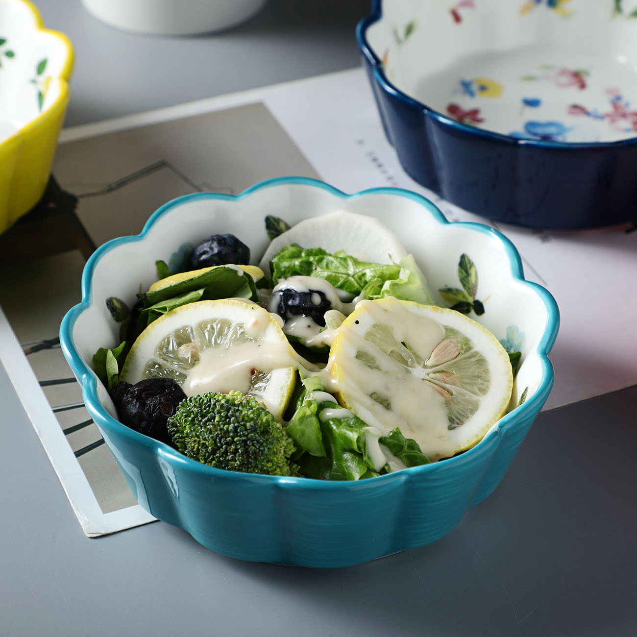11cm keramiske salatskåler fargerike porselenskåler suppeskål låve ris dessert snackskål husholdnings servise