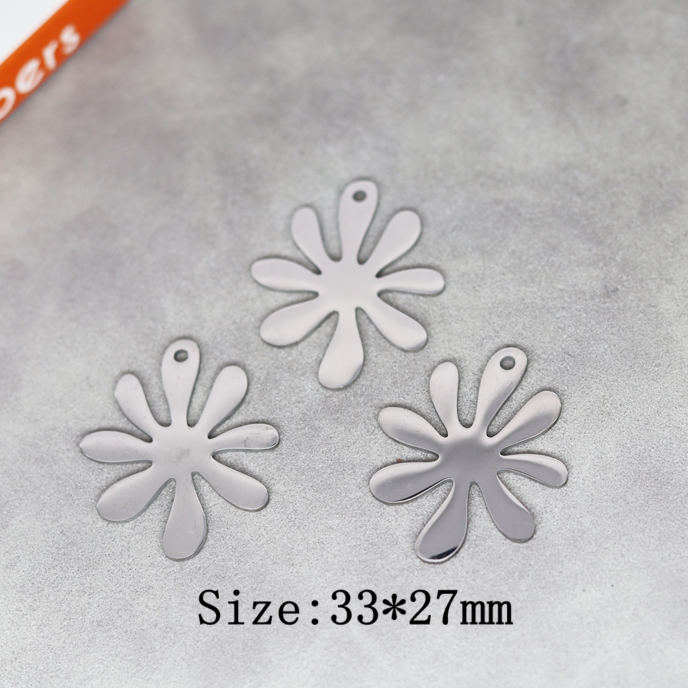 3 uds DIY pendientes borlas colgante de acero inoxidable hojas flor encanto para hacer joyería collar para mujer Accesorios