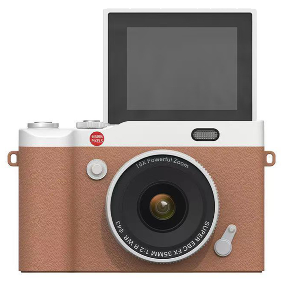 Cámara digital 4K Grabadora de vídeo retro CCD con zoom digital 16X de 2,4 pulgadas 180 ° Cámara de fotografía digital compacta Selfile con pantalla abatible: Verde /  Opción2