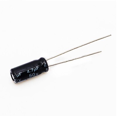 In-line electrolytic capacitor 50V100UF volume 8*12MM in-line aluminum electrolytic capacitor