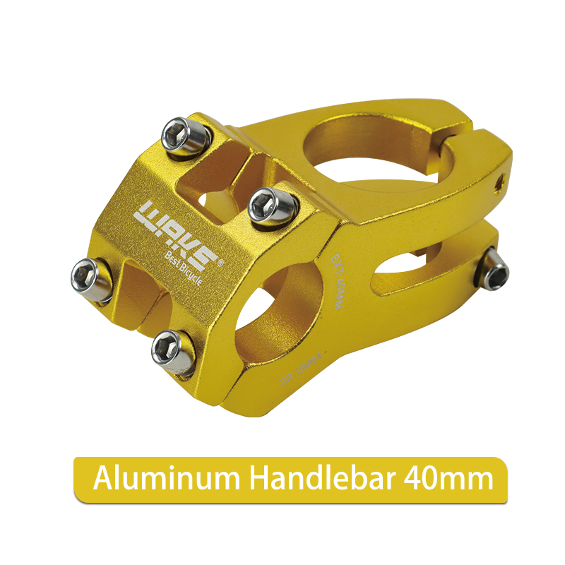 Wake-Potence de guidon en alliage d'aluminium pour vélo de montagne, accessoires de bicyclette pliante pour enfants, VTT, BMX, 22.2mm, 40mm: YELLOW