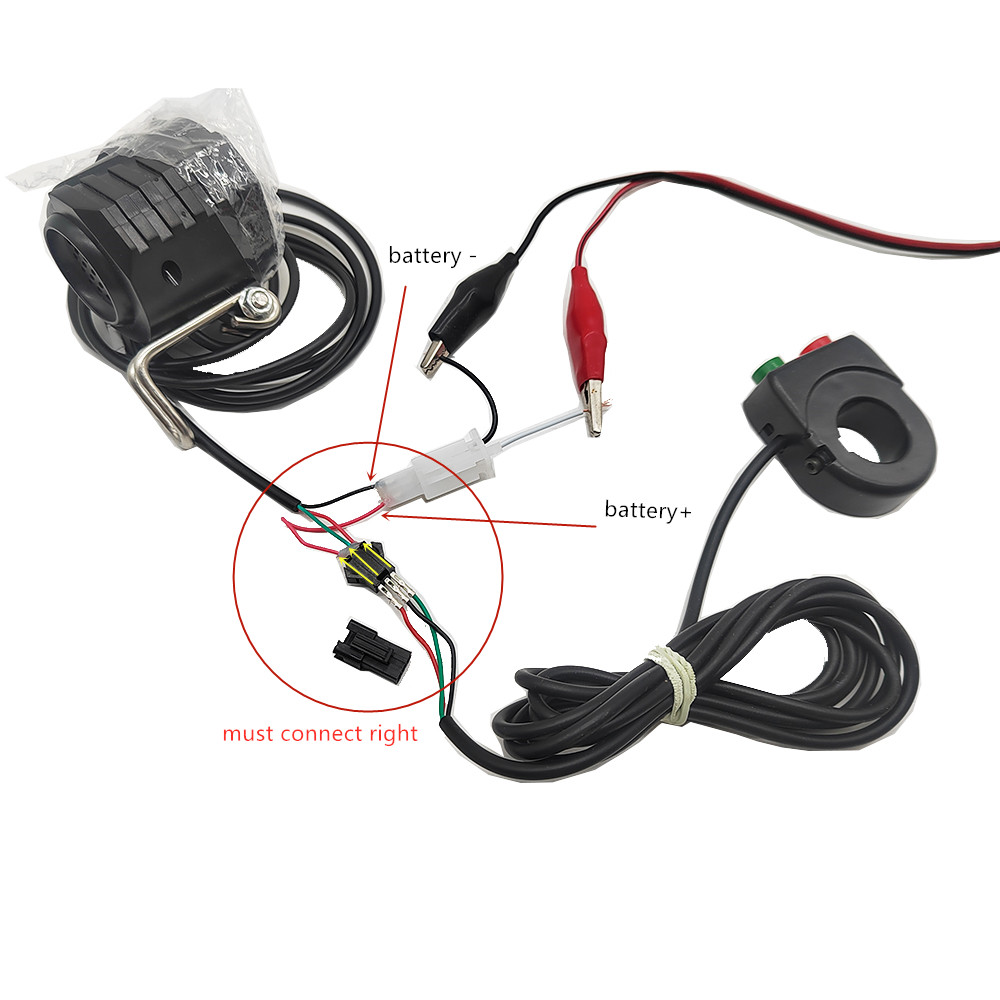 12v 24v 36v 48v 60v 72v elektrisk cykellampe med horn vandtæt forlygtehornsæt forlygte