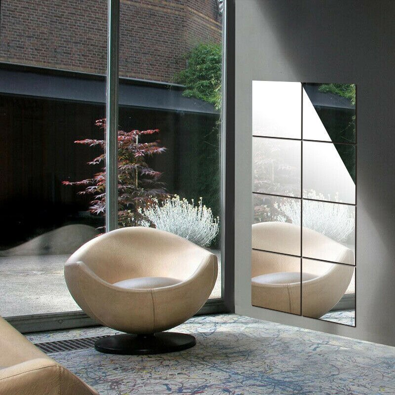 16pcs Removable DIY Wall Stickers 3D Vinyl Square Mirrors Decals Home Room Decor