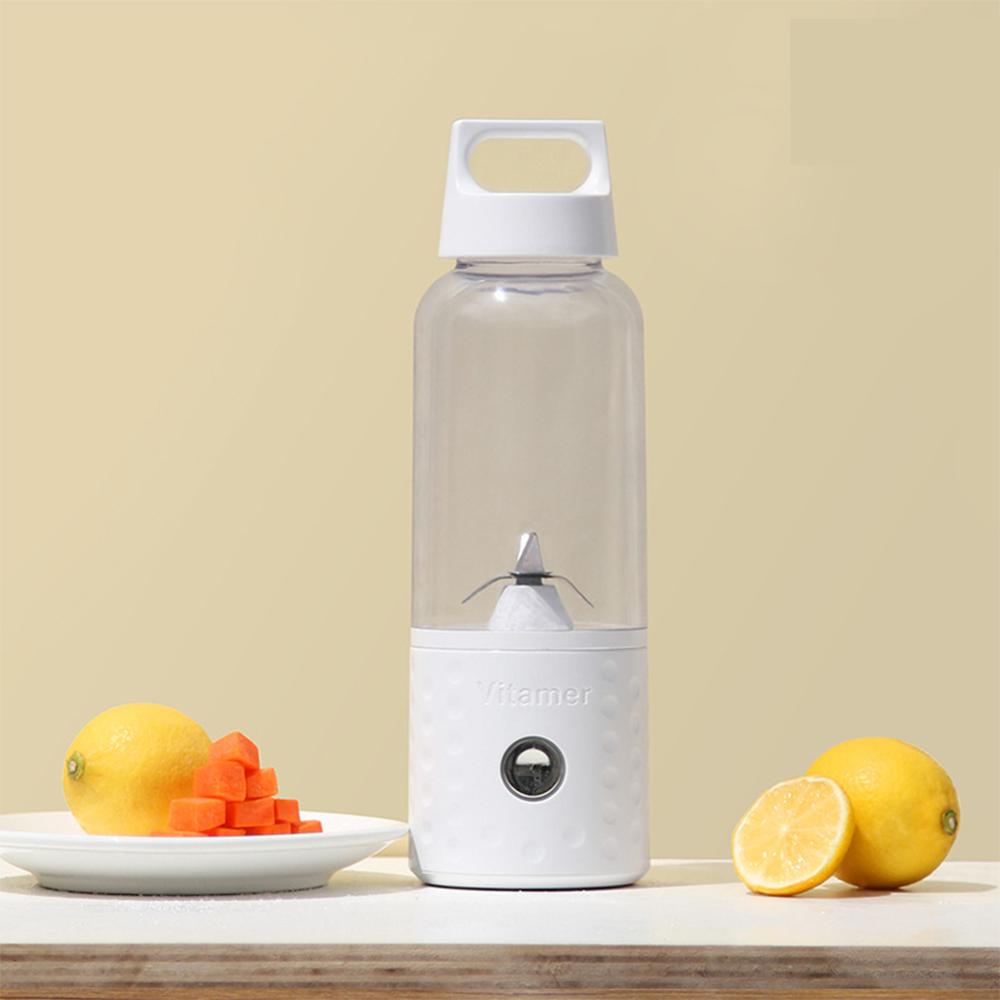 500ML 4000mAh Portable Mini USB Charging Vitamer Fruit Juicer: White