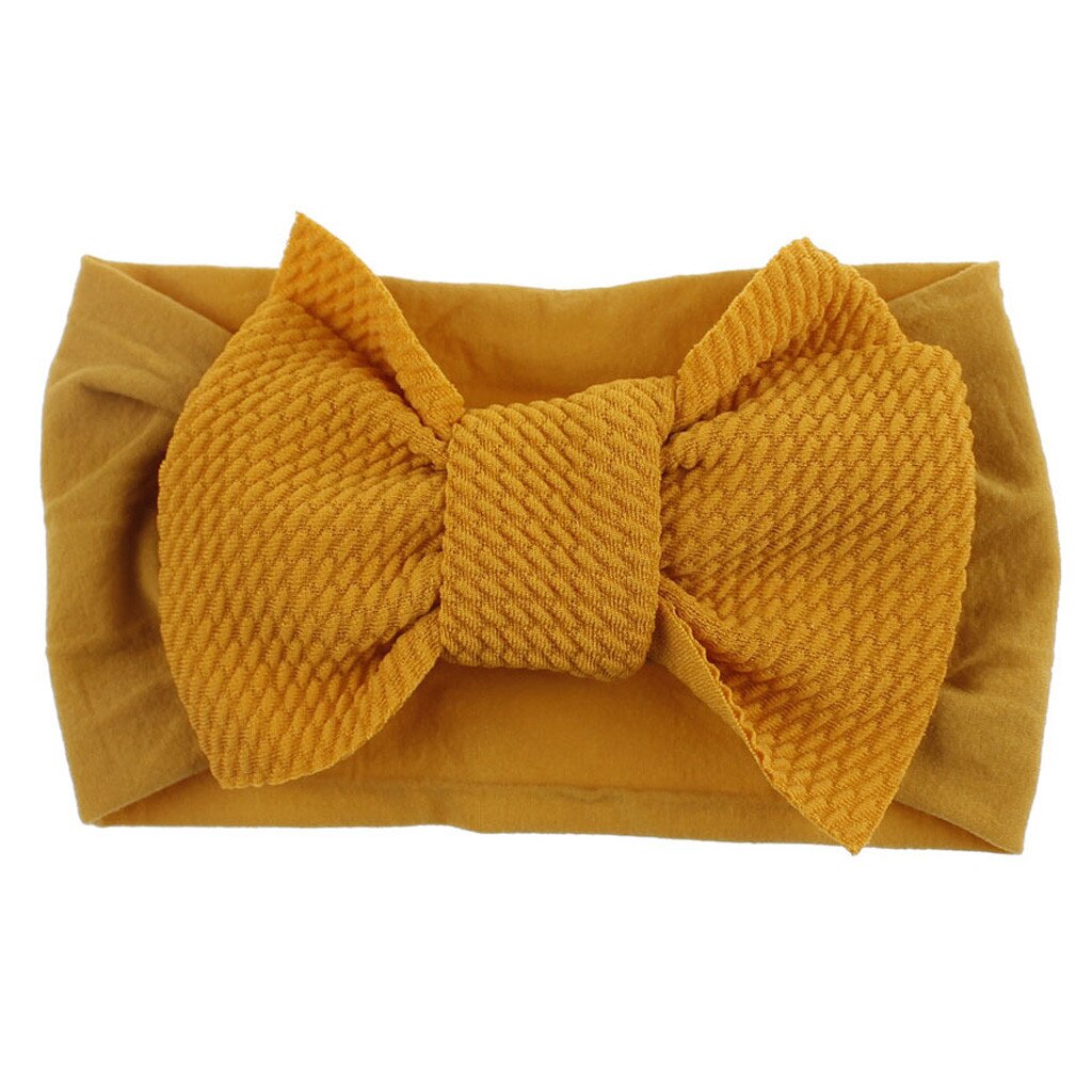 set Toddler Baby Girl Bowknot headband with big bow Stretch Hairband Headwear newborn Grils L1210: YE