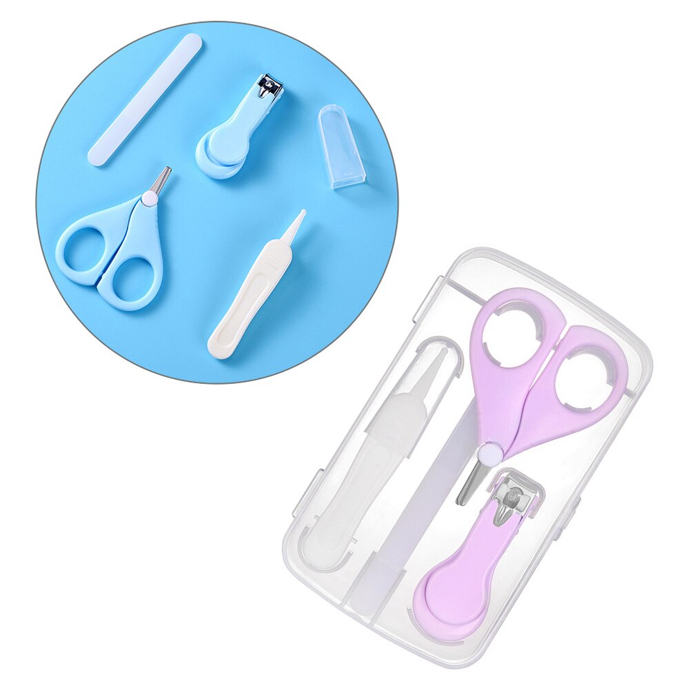 Pince de Booger de fichier de ciseaux de tondeuse ergonomique sûre pour le bébé -né ensemble de soins des ongles avec boîte de rangement toilettage outils de manucure