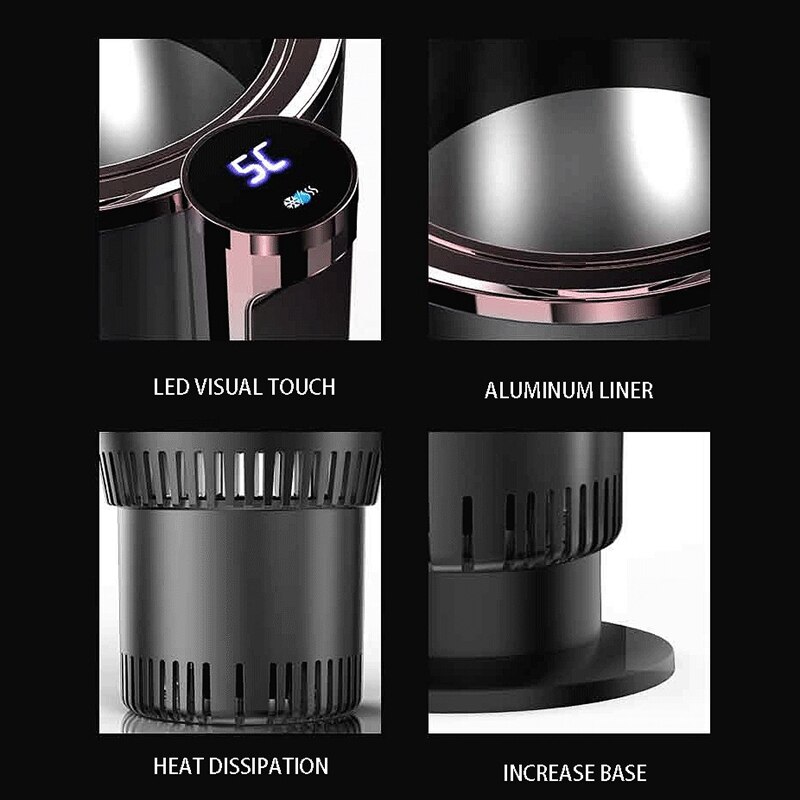 Dc12v auto verwarming koelbeker 2- in -1 auto kantoor beker warmer koeler slimme auto beker mok houder koeldrank drank blikjes
