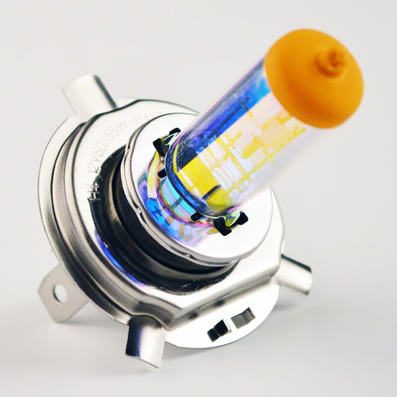 Hippcron H4 Regenbogen (IONEN) blau Halogen Lampen 12V 60/55W 2Stck 3700K Gold Gelb Licht 1800/1100Lm Auto scheinwerfer Lampen Quarz Glas