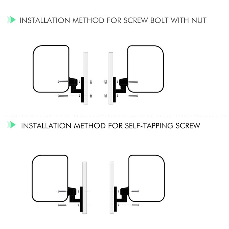 JayCreer Universal Folding Side View Mirror For Club Car, EZGO, Yamaha, Star, Zone,Tour,Sightseening Carts