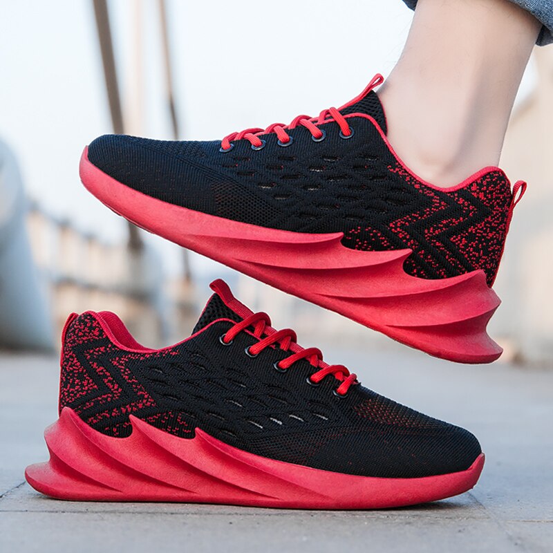 Baskets pour Jogging en maille respirante pour homme, chaussures squelette, collection décontracté, collection à lacets