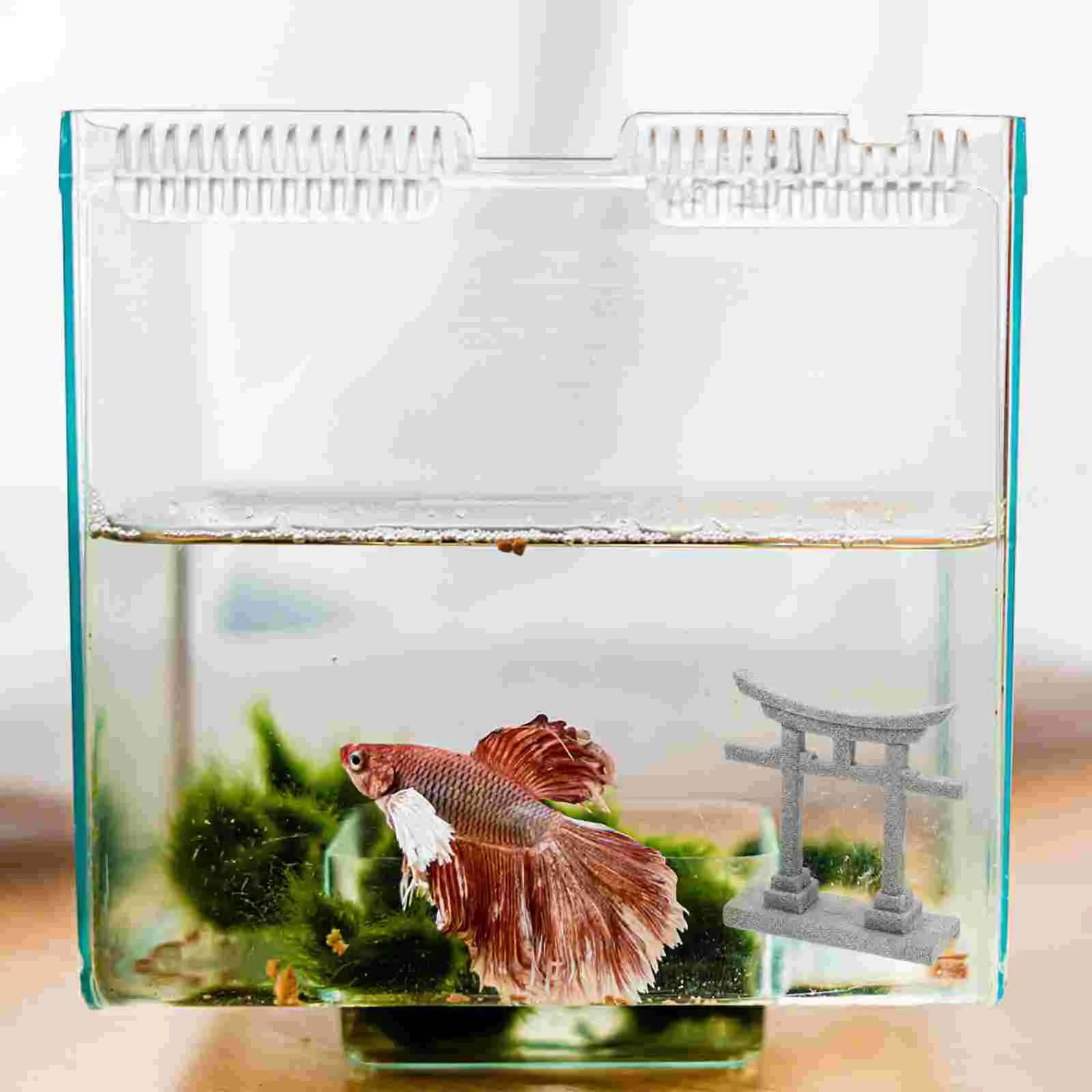 S/L Aquarium Decor Japanse Torii Poort Miniatuur Ornament Aquarium Tuin Heiligdom Shinto Landschap Zandsteen Micro Decoratie