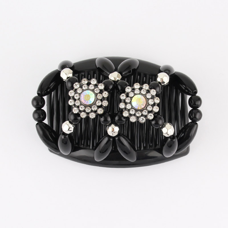 Peigne magique Vintage pour femmes, accessoires pour cheveux, perles élastiques, porte-chignon, pinces à cheveux, peigne à griffes, couvre-chef extensible, coiffure: 9