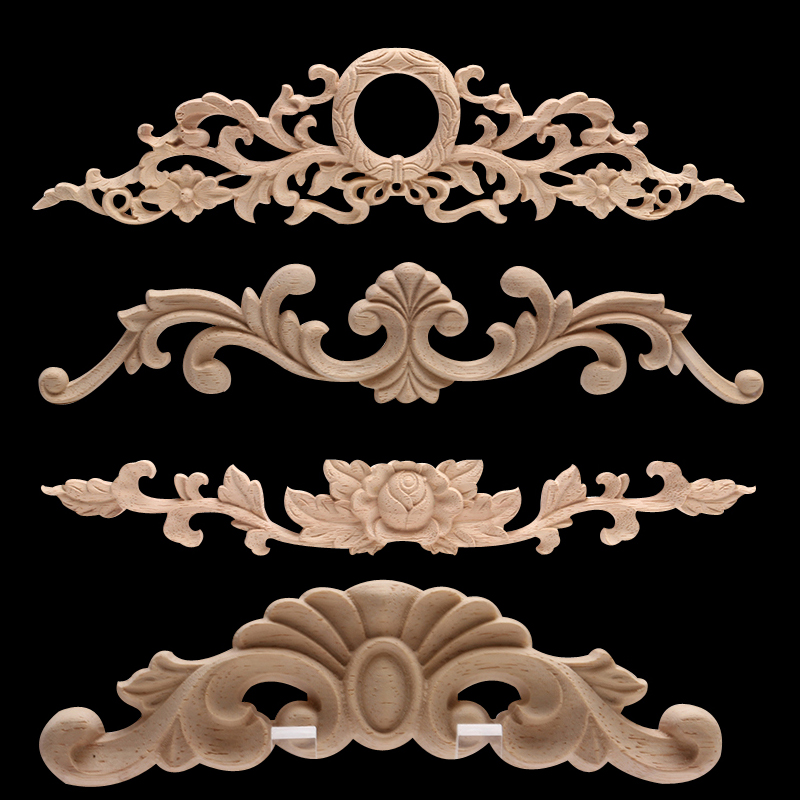 Europese Decal Houtsnijwerk Massief Houten Deur Hart Bloem Home Decoratie Retail En Hout Mouldings Hout Applique Muren