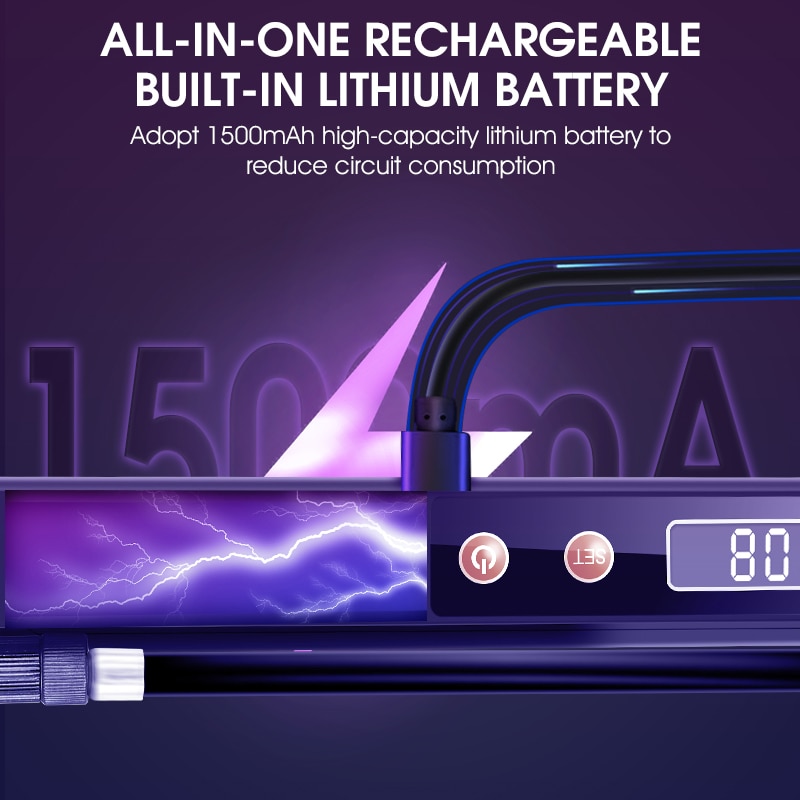 7.4V 1500mAh pompa per bicicletta elettrica auto-fermare 130 PSI gonfiatore per pneumatici con manometro pompa a sfera per moto ricaricabile per bici