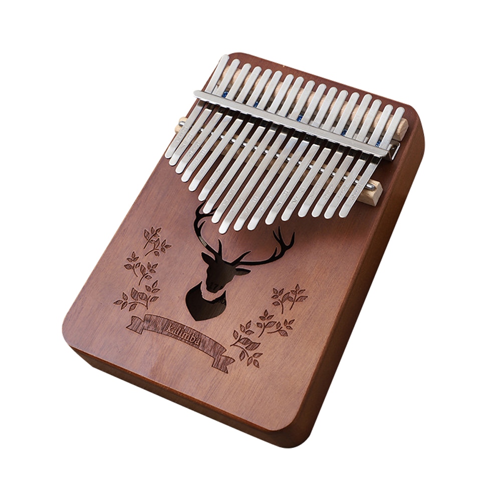 Instrumento Musical portátil Kalimba de madera con 17 teclas y dedo pulgar africano