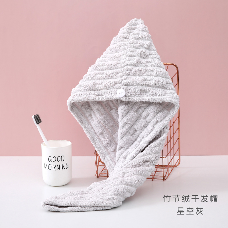 1 Stuks Microfiber Sneldrogende Haar Handdoek Cap Met Knop Super Absorptie Bad Hoed Sneldrogende Haardrogen Wrap hoed Handdoek Voor Vrouwen: Goud