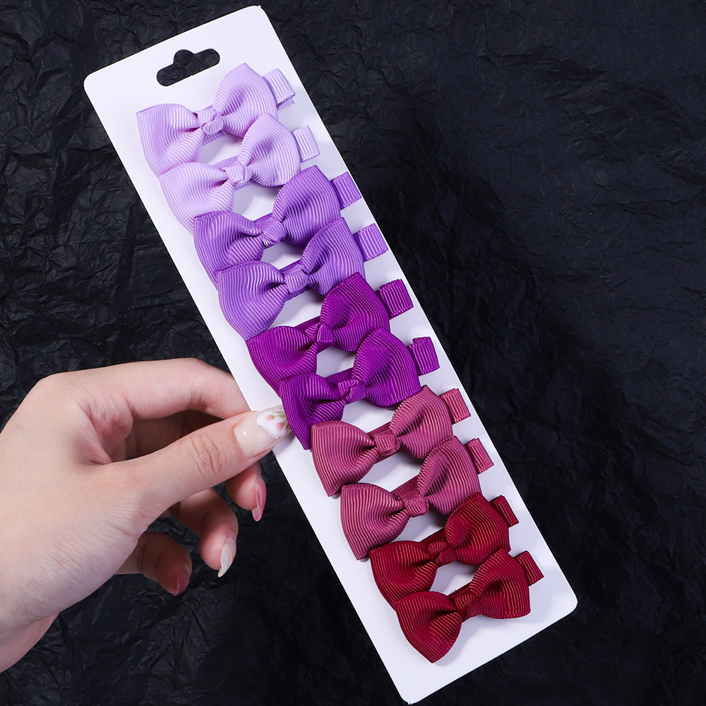 10 unids/set 2 ''lazos coloridos degradados pinzas para el cabello para niñas cinta hecha a mano horquillas con lazo pasadores accesorios para el cabello para niños: YELLOW