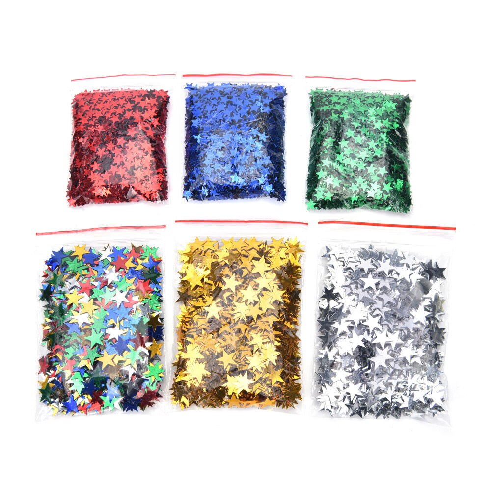 6mm/10mm Stars Table Confetti Sprinkles Sparkle Blue Gold Silver Green Metallic Stars Supply Birthday Party Wedding Decoration