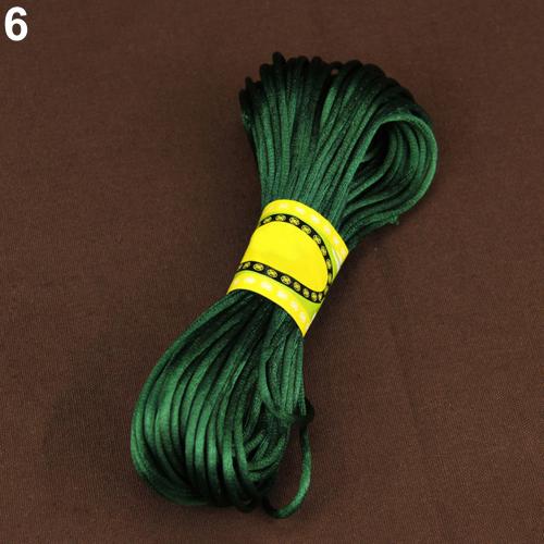 20M Nylon Braiding String Chinese Knot Cord Rattail Satin Braided String Jewelry findings Beading Rope for DIY crafts: green