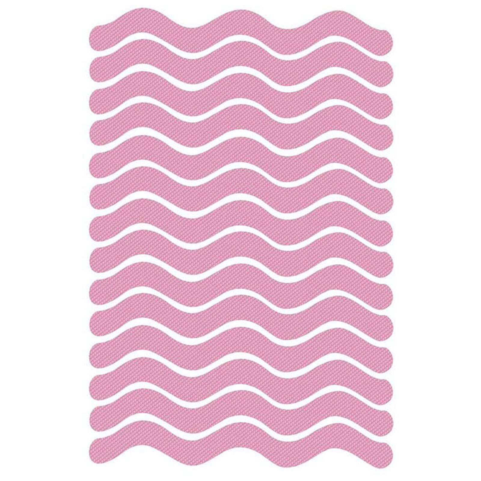 24Pcs S Wave-shaped Non-slip Strip Crushed Stone Texture Safety Transparent Bathroom Accessory: Pink