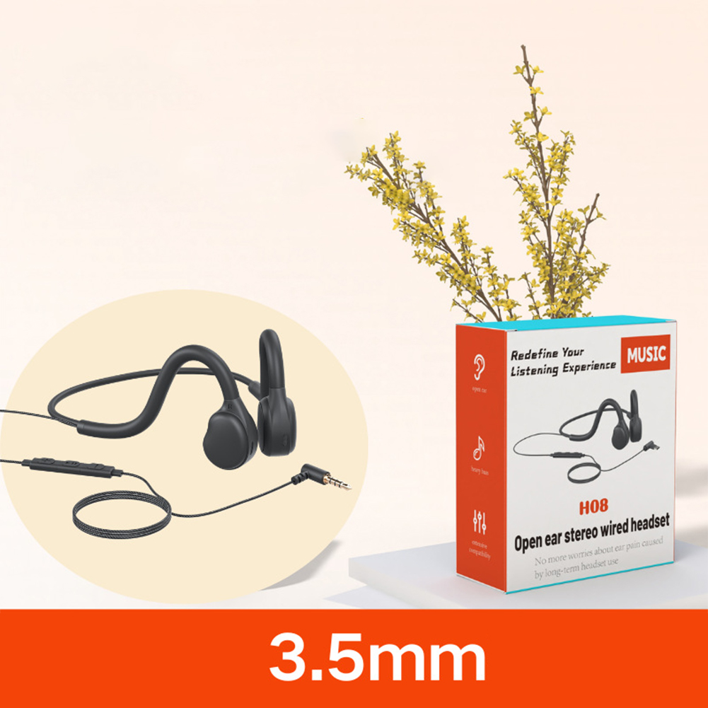 3.5mm cuffie a conduzione aerea aperte ultra leggere con microfono per telefoni ios e android, stereo cablate, non in-ear, per musica: Rosso