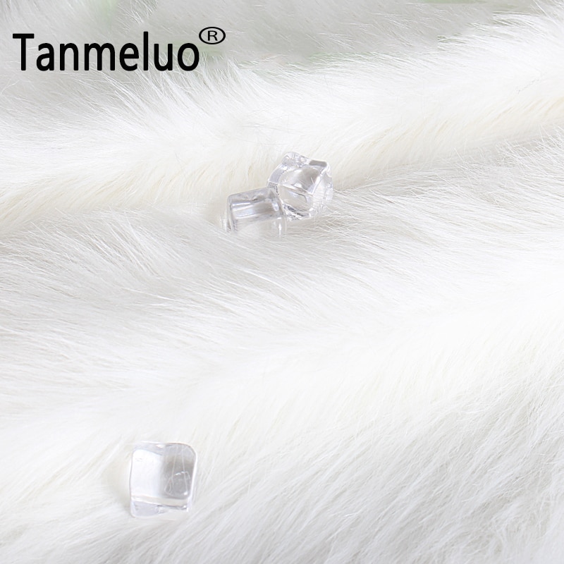 Black pink 7cm plush faux fur fabric long pile solid white fur fabric for sewing counter Jewelry Display background Photography