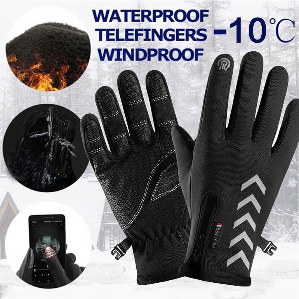 Motorhandschoenen Mannen Vrouwen Unisex Winter Thermische Outdoor Sport Waterdicht Winddicht Screen Inductie Handschoen