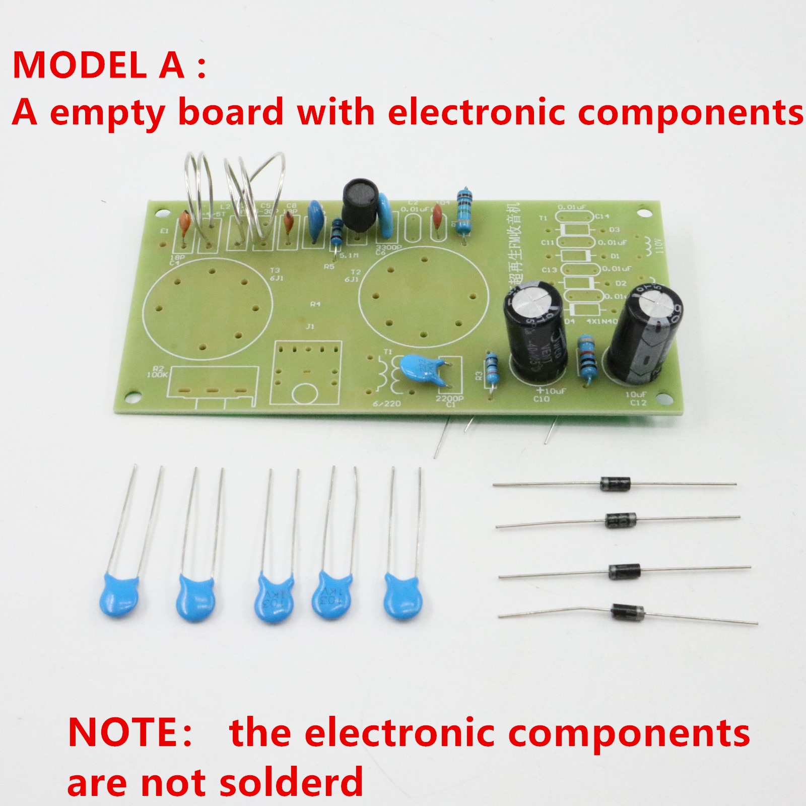 Galblaas Radio Frequentie Modulatie Kits, Fm Twee Lamp, Super Regeneratie Elektronenbuis, 6J1 + 6J1 Drive Hoorn