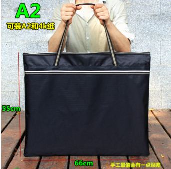 66*55 cm noir/bleu Portable toile A2 Double épaule dessin croquis conseil de stockage fichier sac école Art peinture dessin stockage: Black