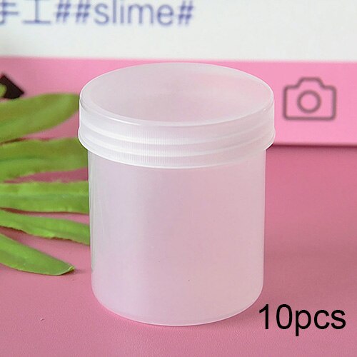 Boxi 150ml 20 st/lot slime box plast slime container burkar genomskinlig förvaringsbox för fluffigt molnklart slime: Transparent 10 st