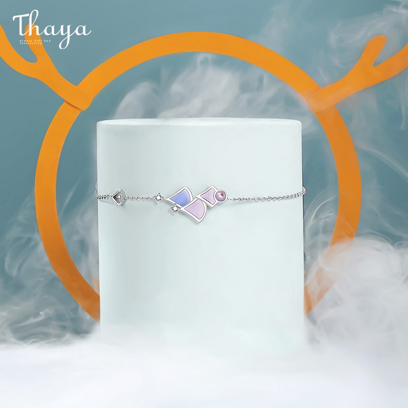 Thaya S925 Silver Dragon Horn Charm Drip Oil Bracelet & Bangle Thin Chain Silver Bracelets For Women Luxury Fine Jewelry