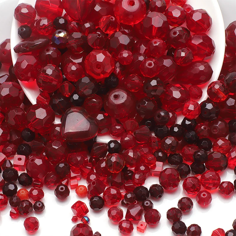 Cuentas de cristal con forma de tamaño mixto, cuentas de vidrio facetadas multicolores, cuentas espaciadoras sueltas para fabricación de joyería, collar de pulsera DIY: Blanco