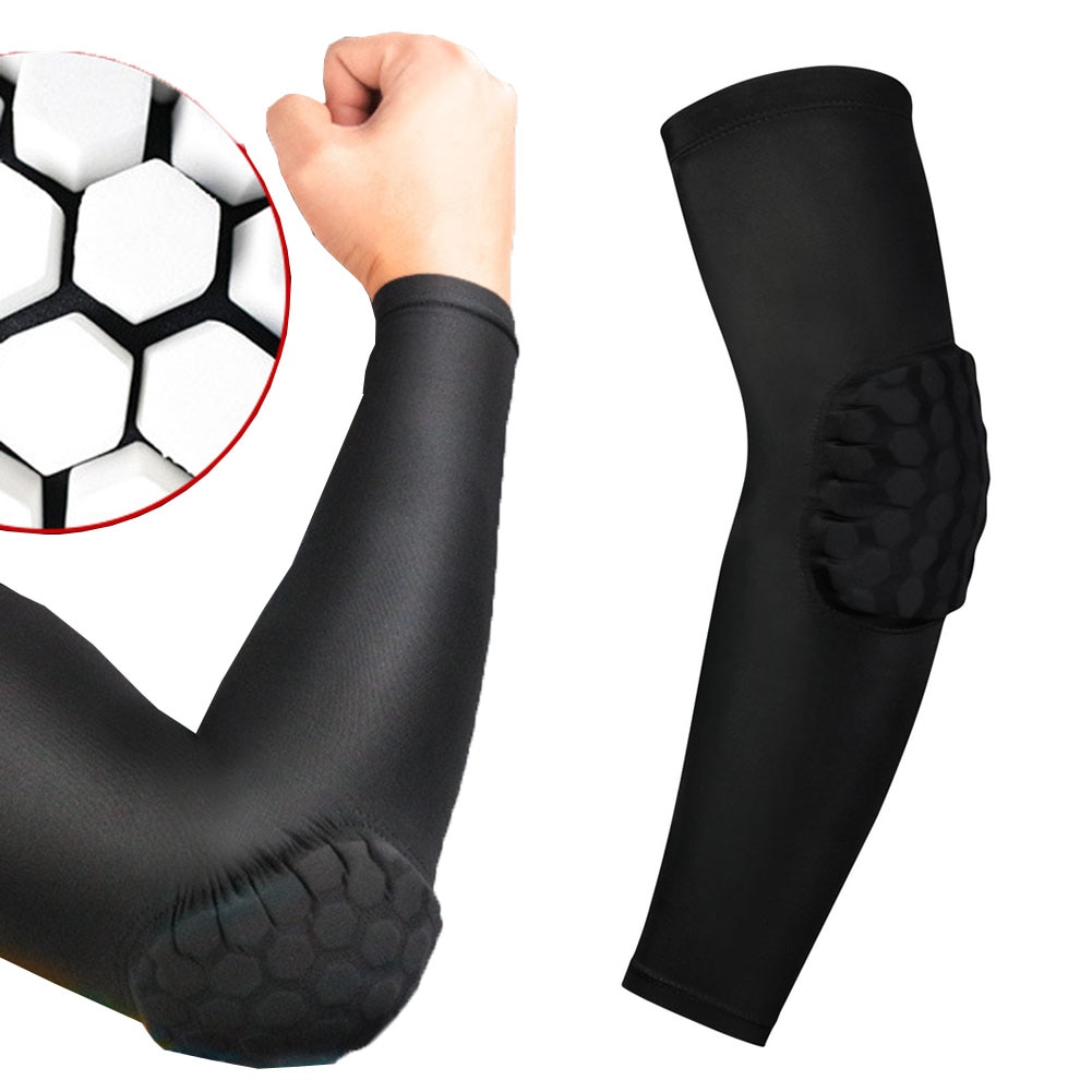 1PC Elastic Gym Sport Basketball Arm Sleeve Shooting Crashproof Honeycomb Elbow Support Pads Elbow Protector Guard