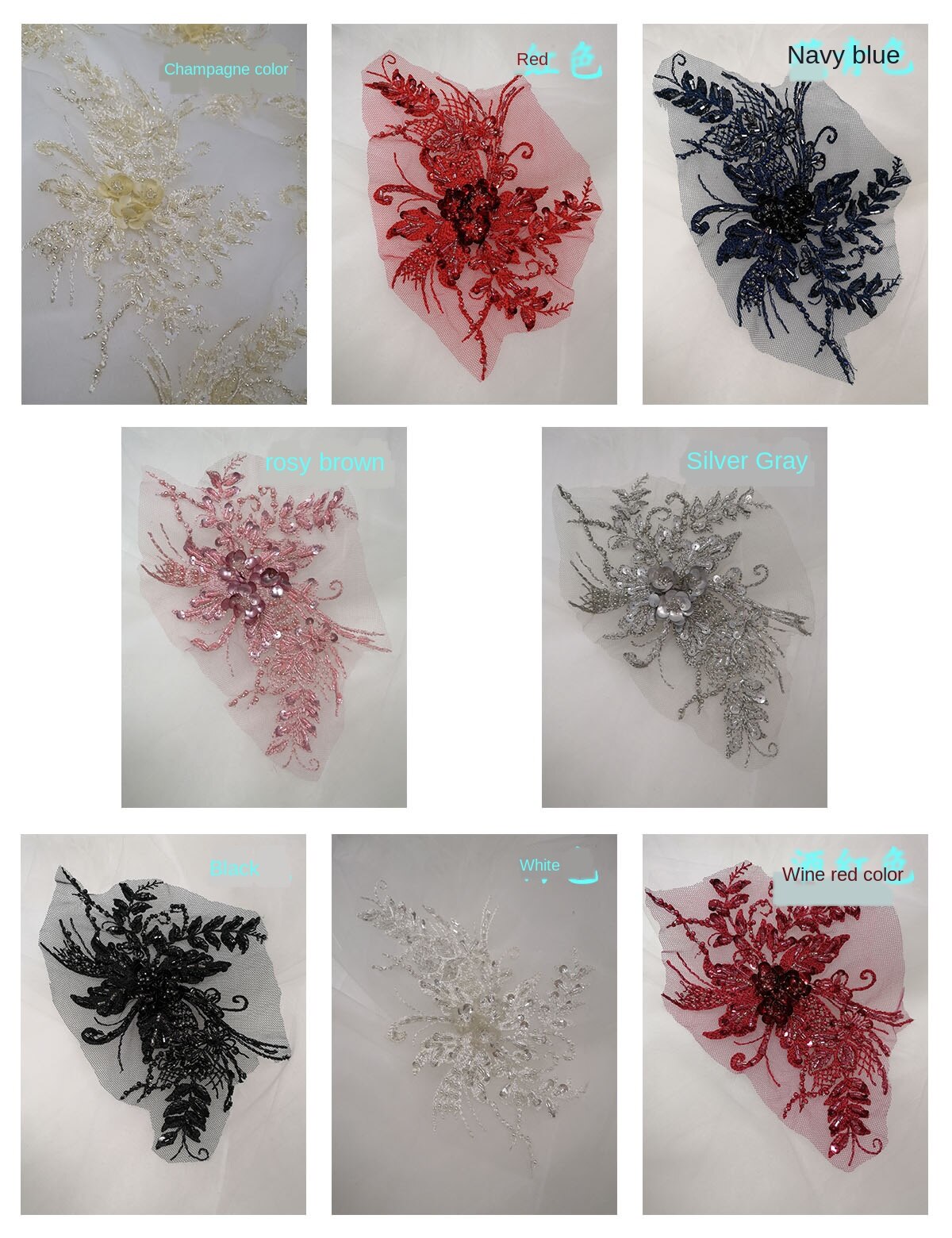 3d spetsar blomma handgjorda pärlor tunga spetsar blomma broderier spets tillbehör kläder dekoration broderi tyg lappar