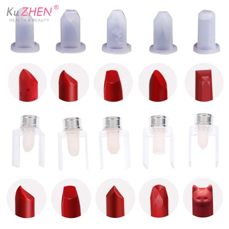 1/3pc/set Silicone Lipstick Mold Silicone Lipstick Mold Aluminum Ring Mould Holder DIY Silicone Lip Balm Mold Craftsl Stand Tube