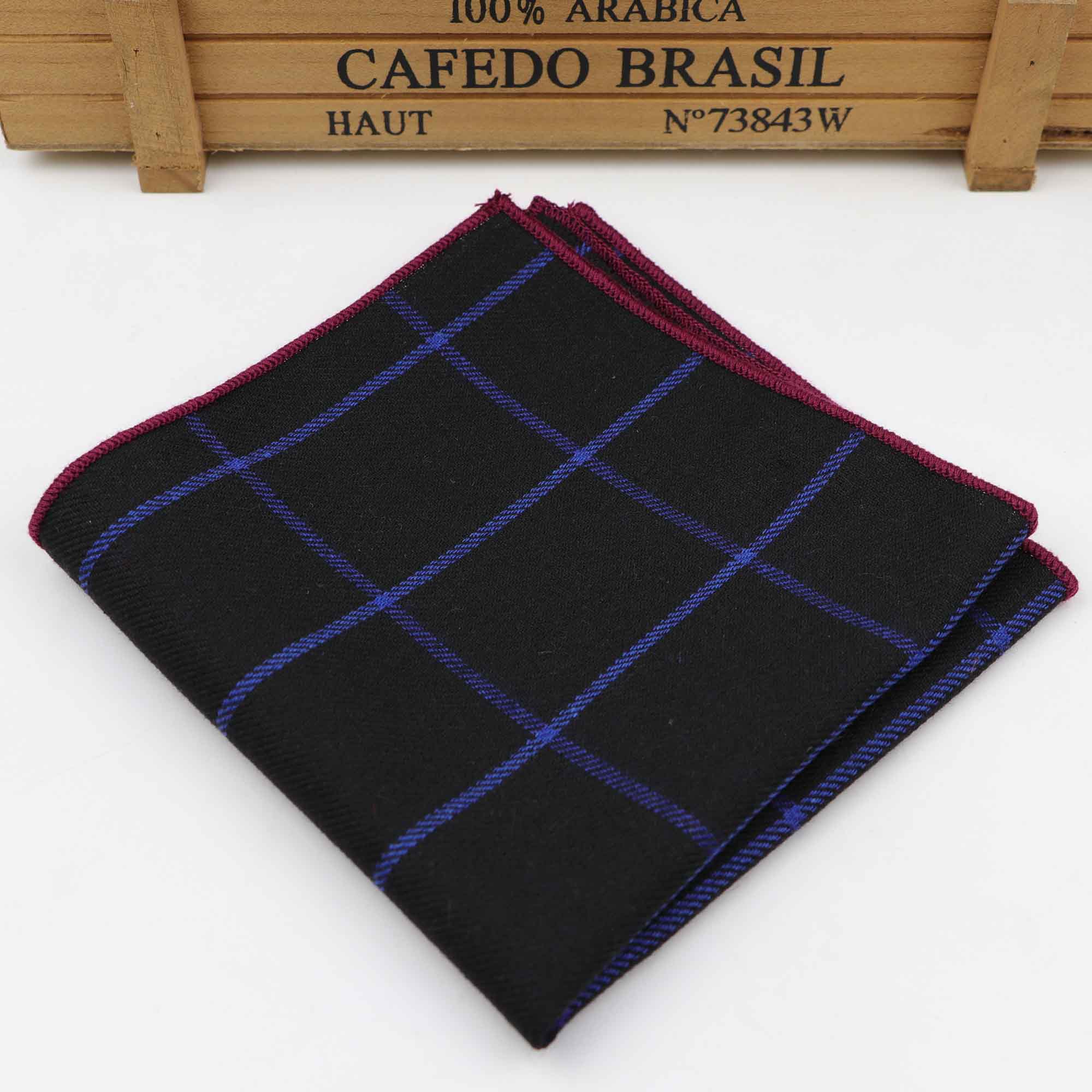 Striped Hankerchief Scarves Vintage Cotton Hankies Plaid Men's Pocket Square Handkerchiefs: 19